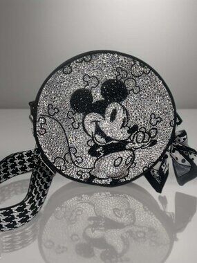 Hand-Crystallized Mickey Mouse Crossbody | One-of-a-Kind Crystal Art Bag |